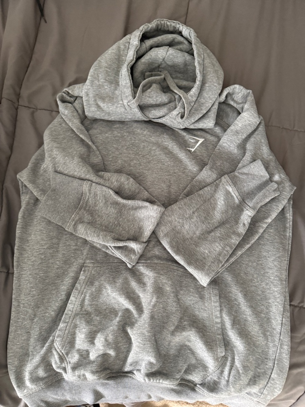 Gymshark Heather Gray Hoodie with Logo-M